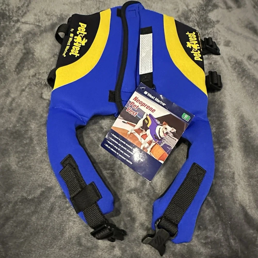 NWT West Marine Neoprene Pet Vest Sz M 30-60 lbs Water Boat Safety Dog Life Vest